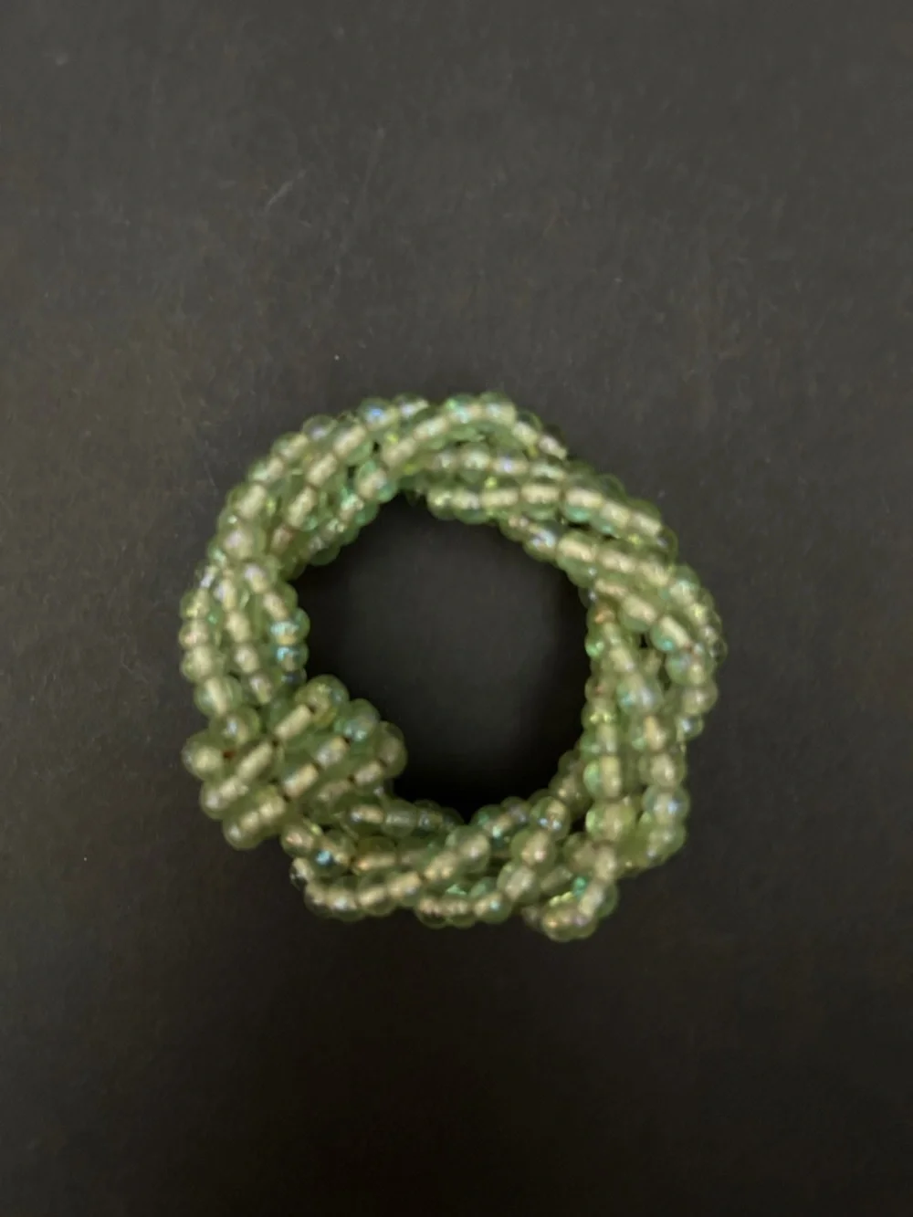 Xochi Green Glass Beaded Napkin Rings, Set of Eight